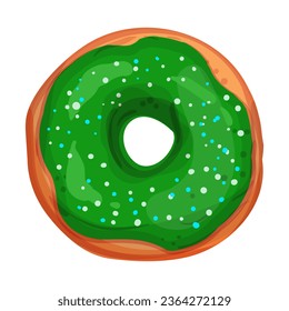 Vector illustration of bright and appetizing donut on a white isolated background.