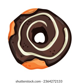Vector illustration of bright and appetizing donut on a white isolated background.