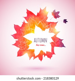 Vector illustration of a bright autumn aspen and mapel leaves