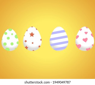 Vector illustration. Bright beautiful eggs for a happy easter.