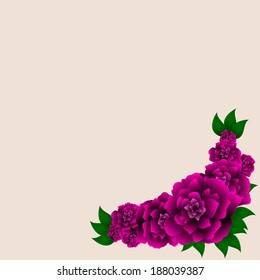 Vector illustration of bright beautiful flower with leaves