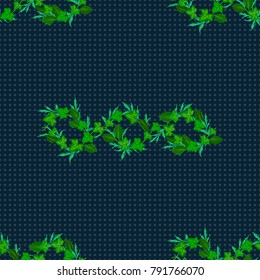 Vector illustration. Bright beautiful flowers seamless background. Abstract cute floral print in blue and green colors.
