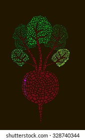 vector illustration bright beet mosaic