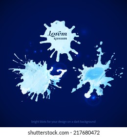 Vector illustration. Bright blots for your design on a dark background. Isolated.