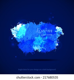 Vector illustration. Bright blots for your design on a dark background. Isolated.