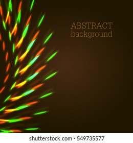 Vector illustration of bright bokeh shining flares of street evening lights, fireworks and disco ball sparkles. 