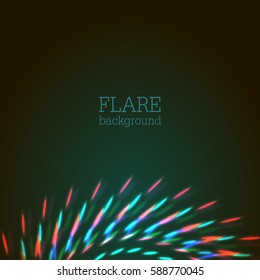 Vector illustration of bright bokeh shining flares of street evening lights, fireworks and disco ball sparkles.
