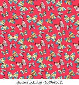 Vector illustration of bright butterflies background for card, invitation, flyer, print, poster design