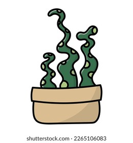 Vector illustration of a bright cactus. flat, cute