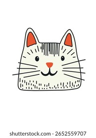 vector illustration of a bright cat face for kids