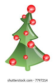 Vector illustration of a bright christmas tree