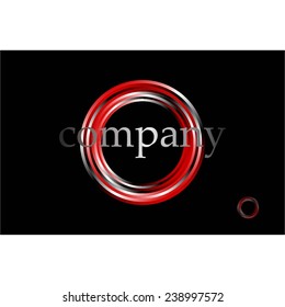 Vector illustration of Bright circle on a black background. Company.