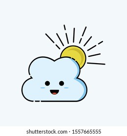 Vector illustration of bright cloud character.