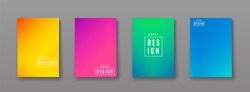 Vector Illustration Of Bright Color Abstract Pattern Background With Line Gradient Texture For Minimal Dynamic Cover Design. Blue, Pink, Yellow, Green Placard Poster Template