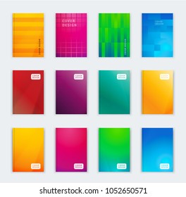 Vector illustration of bright color abstract pattern background with line gradient texture for minimal dynamic cover design. Poster, flyer, templat, magazine, web