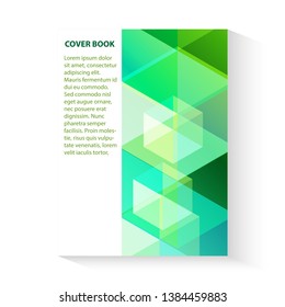 Vector illustration of bright color abstract pattern background. Green hexagon overlap background. cover vector
