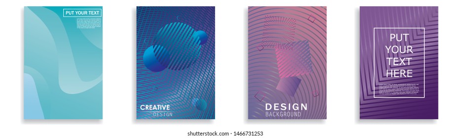 Vector illustration of bright color abstract pattern background with line gradient texture for minimal dynamic cover design. Cool gradients. Future geometric patterns.
