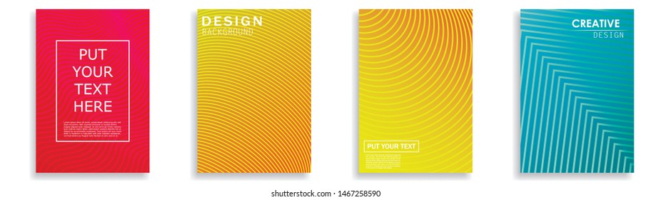 Vector illustration of bright color abstract pattern background with line gradient texture for minimal dynamic cover design. Cool gradients. Future geometric patterns.