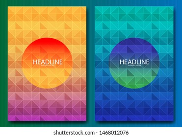 Vector illustration of bright color abstract pattern background with line gradient texture for minimal dynamic cover design. Blue, pink, yellow, green placard poster template