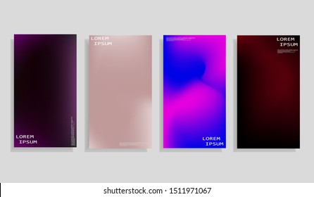 Vector illustration of bright color abstract pattern background with line gradient texture for minimal dynamic cover design. Blue, pink, yellow, green placard poster template