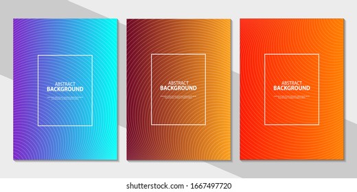  Ilustración vectorial de fondo de patrón abstracto de color brillante con textura de gradiente de línea para un diseño de tapa dinámica mínimo. Maqueta de póster morado, chocolate y naranja