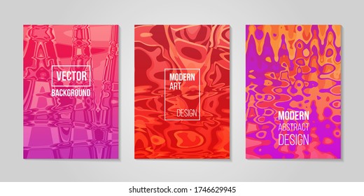 Vector illustration of bright color abstract pattern background with waves gradient texture for minimalist dynamic cover design. Placard poster template