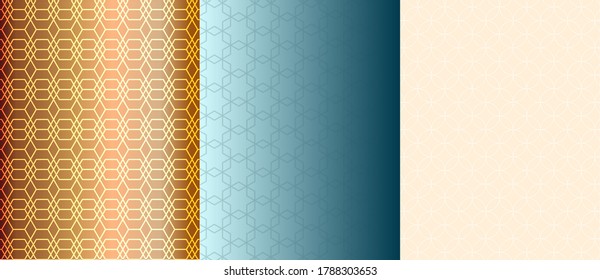 Ilustración vectorial del fondo de patrón abstracto de color brillante con textura azul dorado y clara para un diseño de cubierta dinámica mínimo. 