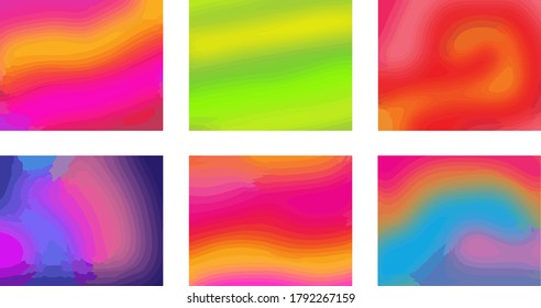 Ilustración vectorial de fondo de patrón abstracto de color brillante con textura de gradiente de línea para un diseño de cubierta dinámica mínimo. Plantilla de afiche de pancartas azul, rosa, amarillo, verde