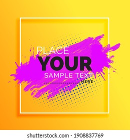 Ilustración vectorial de fondo abstracto de color brillante con salpicadura de color de agua para una cubierta dinámica mínima, plantillas, afiches, diseño de tarjeta. plantilla de afiches amarilla, púrpura y en placa