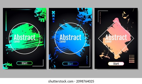 Vector illustration. Bright color. Abstract background with splash gradient texture for cover design. Green, blue and pink placard poster template.