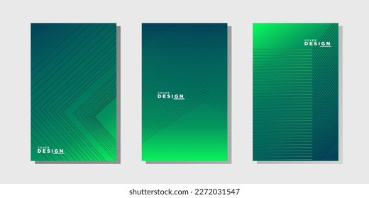 Vector illustration of bright color abstract pattern background with line gradient texture for minimal dynamic cover design. Green poster template