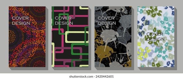 Vector illustration of bright color abstract pattern background with line gradient texture for minimal dynamic . Company identity brochure template collection.