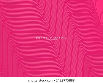 Ilustración vectorial de fondo de patrón abstracto de color brillante con textura de gradiente de línea para un diseño de cubierta dinámica mínimo. Plantilla de afiche de placa rosa. Lujo con línea.