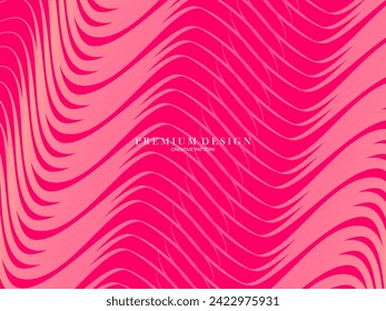 Vector illustration of bright color abstract pattern background with line gradient texture for minimal dynamic cover design. Pink plaque poster template. Luxury background with line pattern.