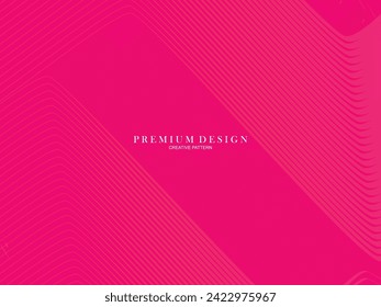 Vector illustration of bright color abstract pattern background with line gradient texture for minimal dynamic cover design. Pink plaque poster template. Luxury background with line pattern.