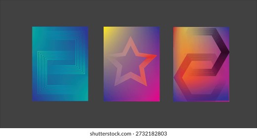 Ilustração vetorial de fundo de padrão abstrato de cor brilhante com textura de gradiente de linha para design de capa dinâmica mínima. Modelo de cartaz azul, rosa, amarelo, verde