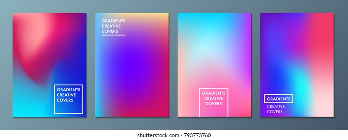 Vector illustration bright color background and mesh gradient texture for minimal dynamic cover design  Blue  pink  yellow  green placard poster template  EPS 10