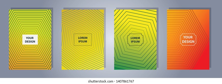 Vector illustration of bright color gradient abstract geometric pattern. A4 format template for your design, banner, flyer, business card, poster, wallpaper, brochure