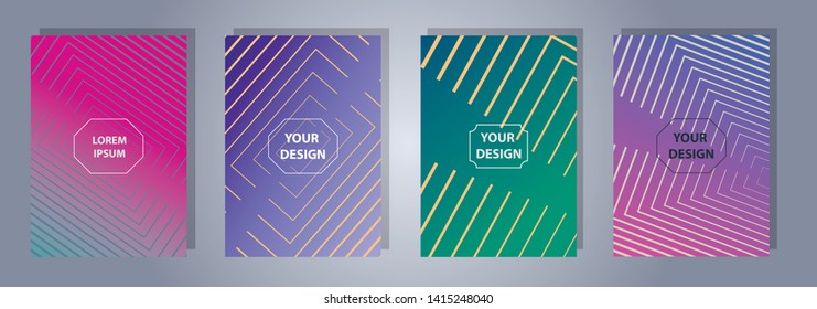 Vector illustration of bright color gradient abstract geometric pattern. A4 format template for your design, banner, flyer, business card, poster, wallpaper, brochure