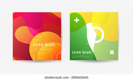Ilustración vectorial de color brillante con elementos gráficos modernos patrón abstracto de fondo rojo y verde con textura de gradiente de línea para mínima ilustración Vector EPS 10