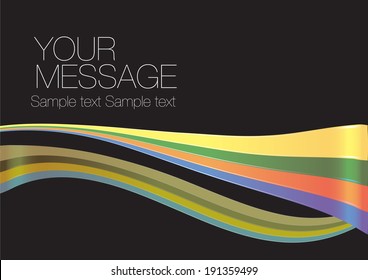Vector illustration of bright color rainbow across page. Layout template with copy space.