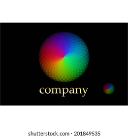 Vector illustration of Bright colorful ball on a black background