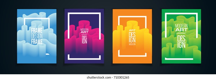 vector illustration. bright colorful design of the pattern from the wavy line. hipster design element ultramodern background for posters, cards, covers, flyers. new trend in advertising design