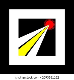 Vector illustration. Bright contrasting colors. The sun and the rays of the sun. Abstract geometric illustration