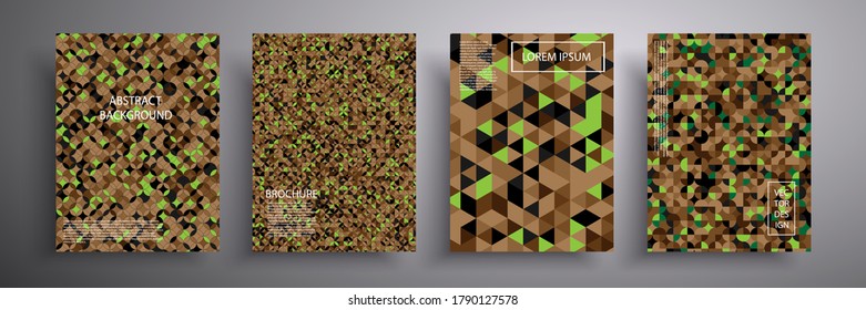 Vector illustration of a bright cover with graphic geometric elements. Colorful halftone gradients. Collection of templates for brochures, posters, banners, flyers and cards