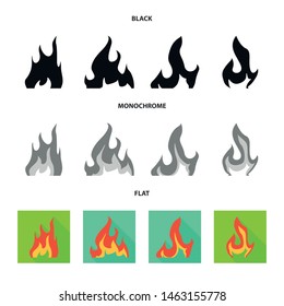 Vector illustration of bright and dangerous logo. Collection of bright and wildfire stock vector illustration.