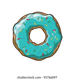 Vector illustration of bright donut