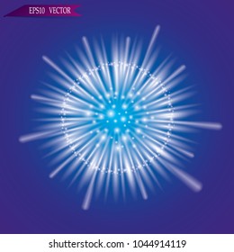 Vector illustration of bright flash, explosion or burst isolated on transparent background.