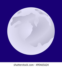 Vector illustration of a bright full moon on Halloween, flat style