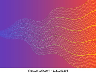Vector illustration of bright geometric polygonal ornaments; Tribal psychedelic background.